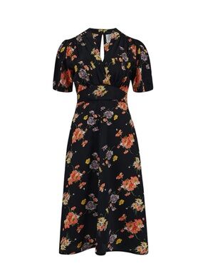 Dolores Dress - Black Mayflower Print